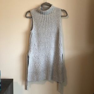 Gray knit vest long top